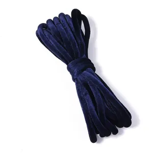Cordón de terciopelo azul oscuro para manualidades DIY, accesorios para el cabello y costura.