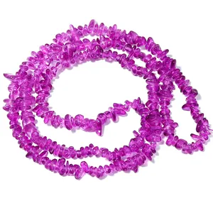 Paarse kristal chip kraal strand voor DIY sieraden maken, edelsteen losse kralen groothandel.