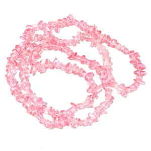 Natuurlijke roze kristal onregelmatige steen kralen voor DIY sieraden maken ambacht.