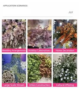 Fleurs artificielles en soie pour décoration de mariage, arrangements floraux et décors.