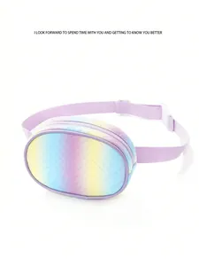 Cute rainbow chevron kids fanny pack waist bag stylish portable chest bag for children