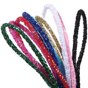 Colorful sequin PVC braided rope DIY hair accessories and costume trim for handmade crafts.