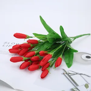 Artificial red tulip flower bouquet simulation floral arrangement for home decor restaurant