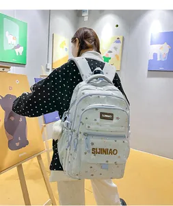 Zaino scolastico floreale carino per studenti zaino casual leggero con tasche multiple