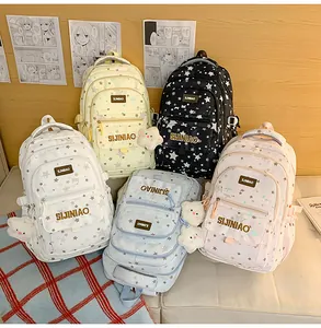 Zaino carino con stampa a stelle per ragazze borsa scolastica casual grande capacità