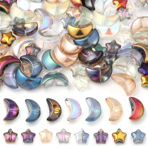 DIY glas ster en maan kralen bedels voor handgemaakte armbanden kettingen sieraden maken.