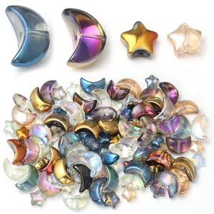 Glas Ster Maan Kralen DIY Sieraden Maken Armbanden Kettingen Kleurrijke Bedels Accessoires