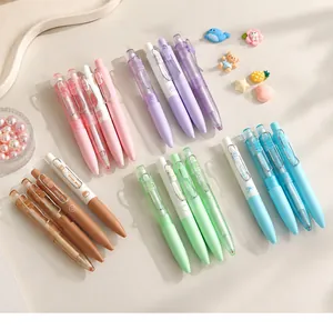 Lot de stylos gel rétractables 0,5 mm aux couleurs pastel macaron pour étudiants.