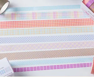 Vielfältige Karo-PET-Washi-Tape-Streifen für DIY-Basteldekoration und Scrapbooking