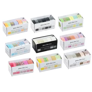 9er-Set Kreatives Transparentes PET-Washi-Tape-Geschenkbox für DIY-Journaling-Dekor