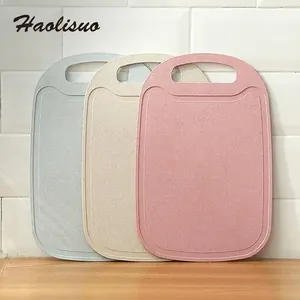 Nordic Wheat Straw Cutting Board For Kitchen Non-slip Thickened Plastic Chopping Board With Hanging Hole For Fruit Vegetables