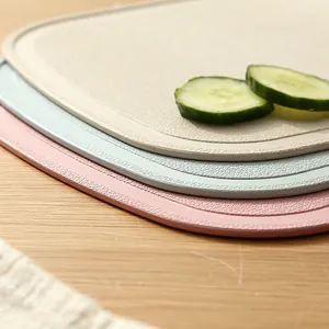 Eco-friendly wheat straw cutting boards with non-slip texture and thickened kitchen design