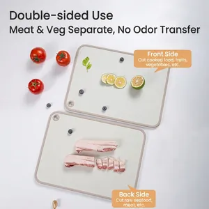 Αντιολισθητική σανίδα κοπής διπλής όψης για χωριστά ωμά και μαγειρεμένα τρόφιμα