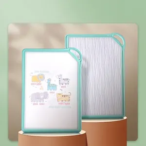 Double-sided kitchen cutting board with cute cartoon animals for fruit and vegetable prep