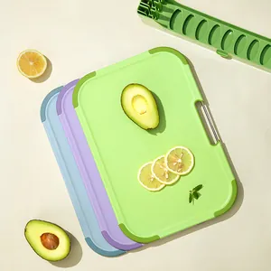 3-piece non-slip classification cutting board set with storage rack for baby food