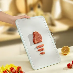 Planche à découper multifonction en plastique avec règle et poignée de cuisine