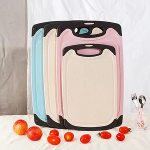 Rice Husk Wheat Straw Cutting Board Double Sided Non-Slip Chopping Board With Hanging Hole Kitchen Tool Vegetable Fruit Meat