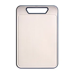 Durable eco-friendly wheat straw cutting board for kitchen with easy-grip handle