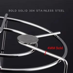 Heavy-duty 304 stainless steel steaming rack with 4mm solid wire design for cooking