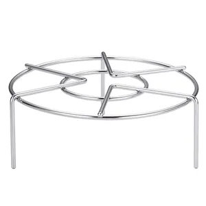 Durable stainless steel steaming rack for pressure cookers and pots, high leg design