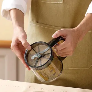 Handheld semi-automatic flour sifter with 40-mesh stainless steel fine filter screen