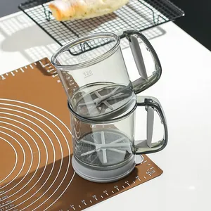 Premium handheld semi-automatic flour sifter with measurement markings for home baking