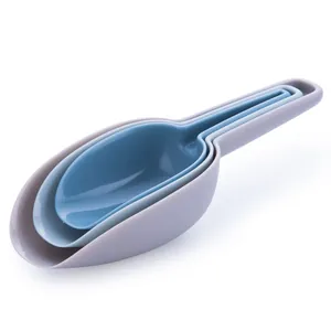 Set of 3 thickened PP plastic nesting ice and flour scoops for home kitchen use