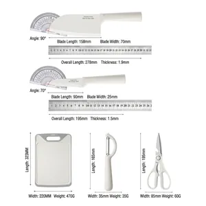 5-piece baby food knife set with cutting board and stainless steel tools