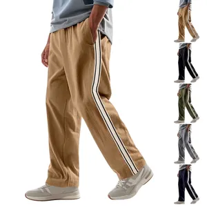Men Corduroy Sweatpants Striped American Style Loose Casual Pants Thin Breathable Joggers For Outdoor Sports Daily Wear Bottoms