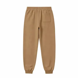 Detailed back view showing the single rear pocket and elastic waistband of camel joggers.