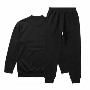 Lässiger schwarzer zweiteiliger Sportanzug für Herren mit Reißverschlussjacke und Jogginghose
