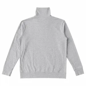 Men's gray slim fit long sleeve turtleneck shirt for business casual autumn wear