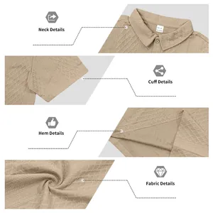Gros plan détaillé du col, du revers, de l'ourlet et du tissu jacquard d'un polo homme
