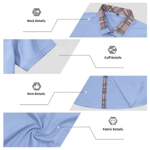 Professional macro shots showing men shirt neck, cuff, hem, and fabric texture details