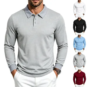 Andriko Casual Makrymaniko Polo Shirt Waffle Knit Turn-Down Collar Slim Fit Pullover Top Anoixi Fthinoporo