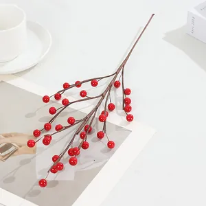 Artificial Red Berry Branches Fake Winter Berries Christmas New Year Home Decor