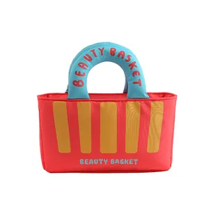 Bonita bolsa organizadora de tela oxford rosa y azul