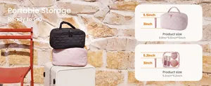 Portable quilted storage bag large capacity travel cosmetic makeup bag for women organizer