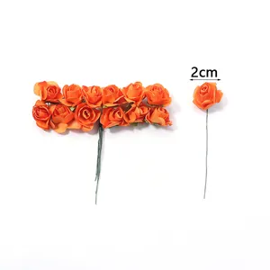 Artificial paper rose flowers small handmade DIY garland material wedding party decoration