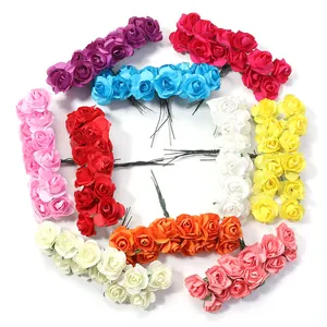 Artificial paper rose flowers bunches for DIY floral wreaths wedding party decorations craft supplies