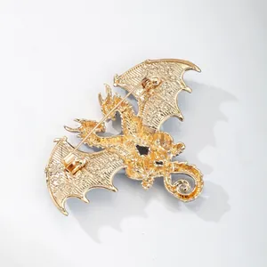 Detailed back view showing the pin mechanism of the elegant gold dragon brooch.