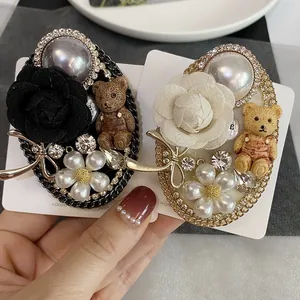 Spilla Orso Perla Artificiale Vintage Barocca in Lega Strass Camelia Fiocco Nodo Fiore Spilla per Donna Gioielli per Cappotto