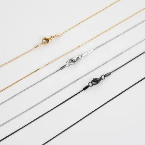 Collane a catena con maglie a S in acciaio al titanio in oro, argento e nero