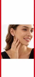 Elegant water drop moissanite stud earrings in 925 silver shown on model for daily wear