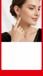 Close-up of elegant pear-cut moissanite stud earring in gold plated silver on model