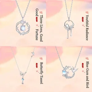 Ginkgoblad Vlinder Planeet Hanger Halsketting Voor Vrouwen Luxe Legering Strass Sleutelbeen Ketting Sieraden Cadeau