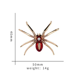 Retro-Spinne-Brosche mit Abmessungen von 40x50mm und einem Gewicht von 14g.