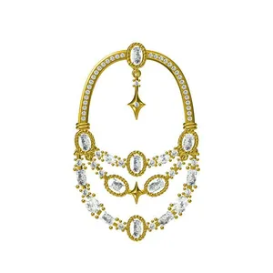 Élégante broche ajourée style méditerranéen vintage avec cristaux dorés et étoile