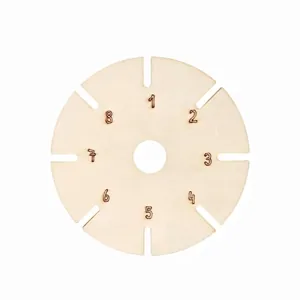 Round wooden bracelet weaving loom disc with numbered slots for DIY handmade jewelry crafts