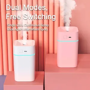 Petit humidificateur d'air USB portable avec deux modes de brume en rose et blanc